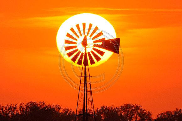 Windmill with bullet holes