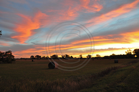 Hay Bales at Sunrise